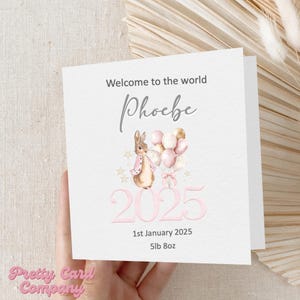 Nouvelle carte de bébé fille, bienvenue dans le monde, carte souvenir de nouveau-né, nouveau-né, carte de nouveau-né personnalisée, carte de nouveau-né personnalisée 2025