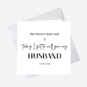Carte de mariage personnalisée pour futur mari, carte pour le marié, carte pour future femme, carte pour la mariée, carte de mariage, L'éternité commence maintenant