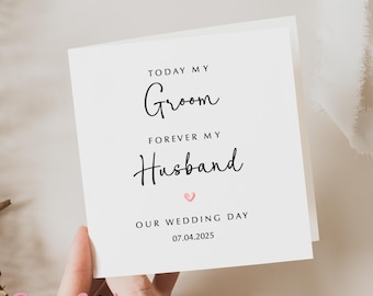 Personalised Wedding Day Card for Groom, Wedding Day Card For Our Wedding Day,  Husband to be Card, Our Wedding Day, Getting Married 2025