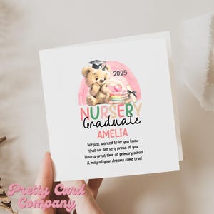Carte de fin d'études personnalisée pour la maternelle, Dernier jour de maternelle, Grande école, Fier de vous, Carte de sortie de la maternelle 2025, Sortie de la maternelle