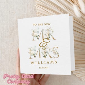 Carte de mariage personnalisée, félicitations pour votre mariage, carte de M. et Mme, jeunes mariés, pour les mariés le jour de votre mariage.