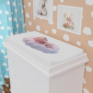 Dreamy Cloud ベビーチェンジングパッドカバー、ソフトコットン製ベビー寝具、愛らしい新生児ギフト、ベビーシャワーの装飾、快適な乳児用必需品