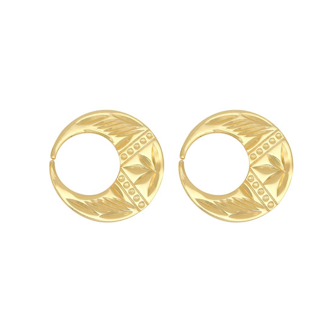 18k Gold Plated Nattiyan Earrings | Hypoallergenic Design - Etsy