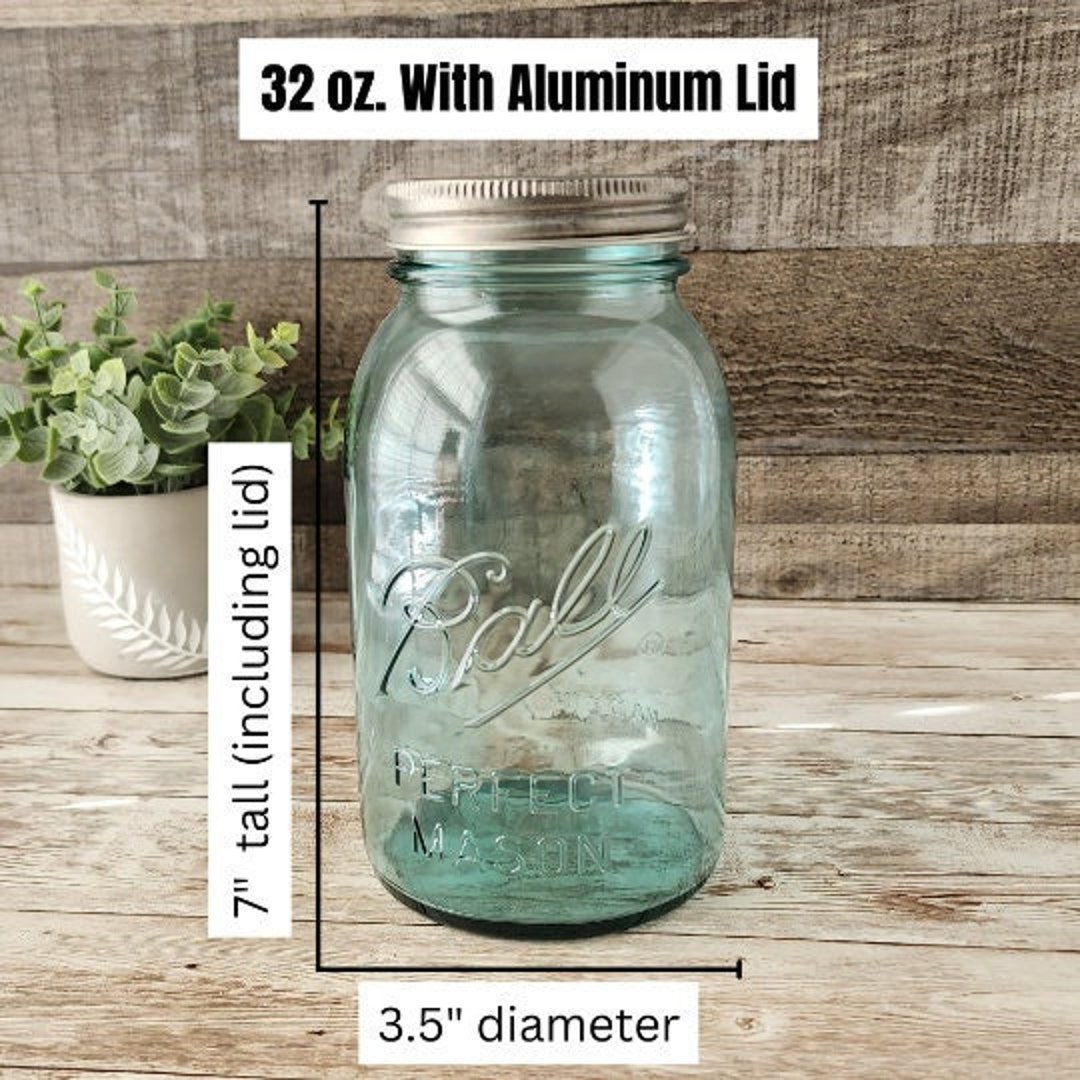 32 Oz. Ball Aqua Vintage Inspired Perfect Mason Regular Mouth - Etsy