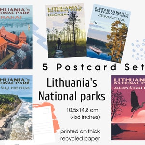 Litauens Nationalpark Postkarten - 5er Set