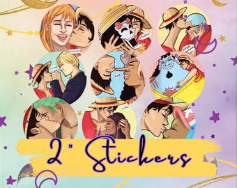 One Piece Stickers | Straw Hats Kisses Waterproof  Decals