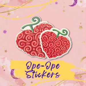 Devil Fruit Heart Stickers | Pirate Anime Deco Stickers