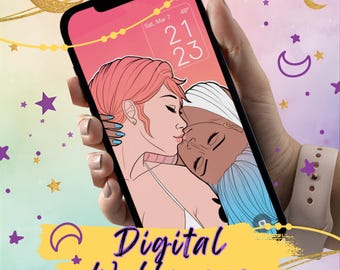 Phone Wallpaper Anime Sunset Theme | Pirate Couple Digital Art Download - NamiVivi "Smooch"