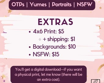 Anime Art Commission | Custom OC / Comfort Character Digital Art Download - EXTRAS