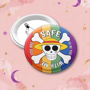 Pin de orgullo pirata de anime / Botones redondos personalizados