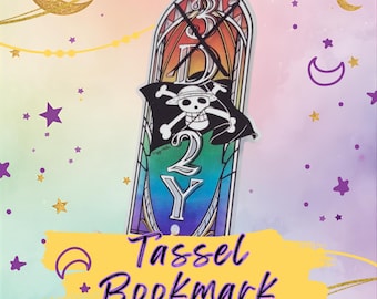 3D2Y Double-Sided with Orange Gradient Tassel | Acrylic Pirate Anime Bookmark