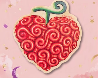Wooden Anime Pin | Pirate Surgeon Heart Fruit: Subtle Fandom Pin