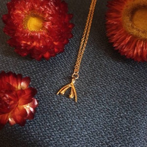 Collana mini clitoride taglia S - placcata in oro con la sua catena placcata in oro
