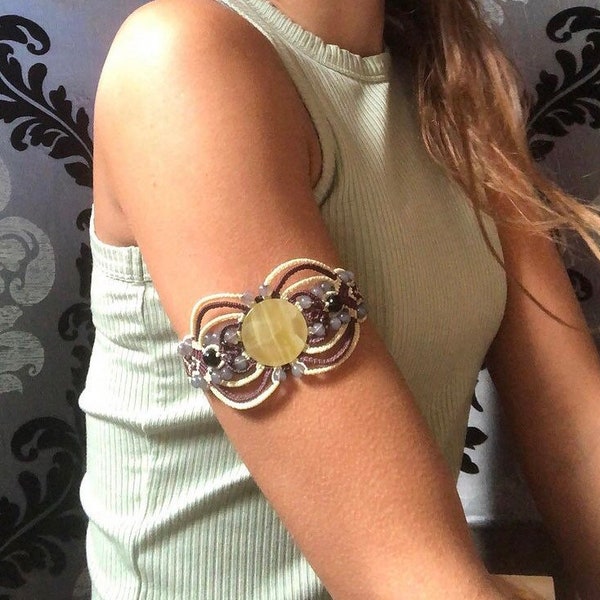 Feine Makramee Armband | Bracelet mit Grünen Onyx & Halbedelsteinen Perlen | Tribal jewelry | Hippie Chic | Boho Jewelry