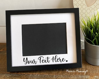 Personalized 5x7 Photo Frame, Custom Text Picture Frame, Black or White