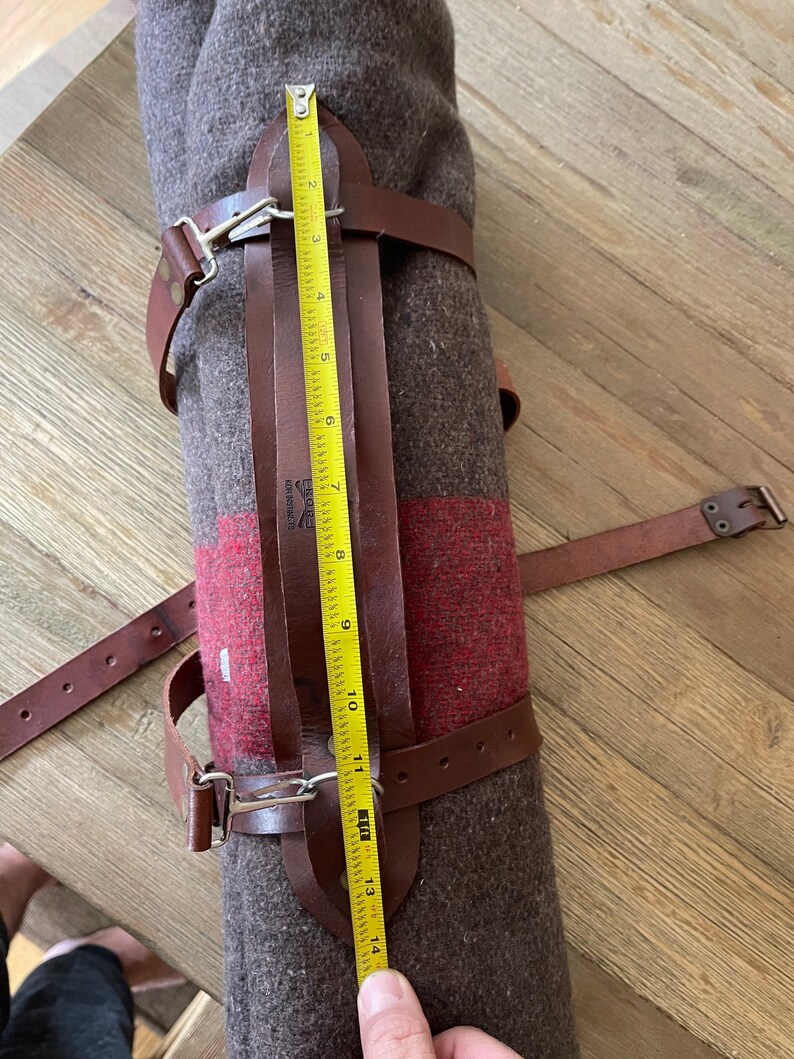 Full Grain Leather Blanket Carrier With Straps and Handle Etsy