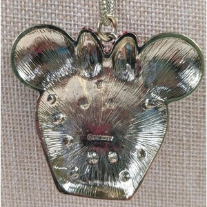 Disney Minnie Mouse Cupcake Rhinestone Necklace Gold Tone Statement Pendant Cute zdjęcie 5