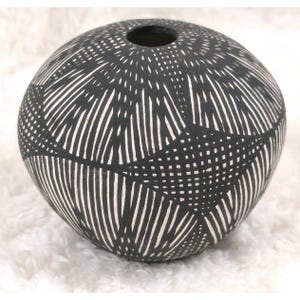 Signed Delma Vallo Acoma Native American Mini Pottery Vase Seed Pot