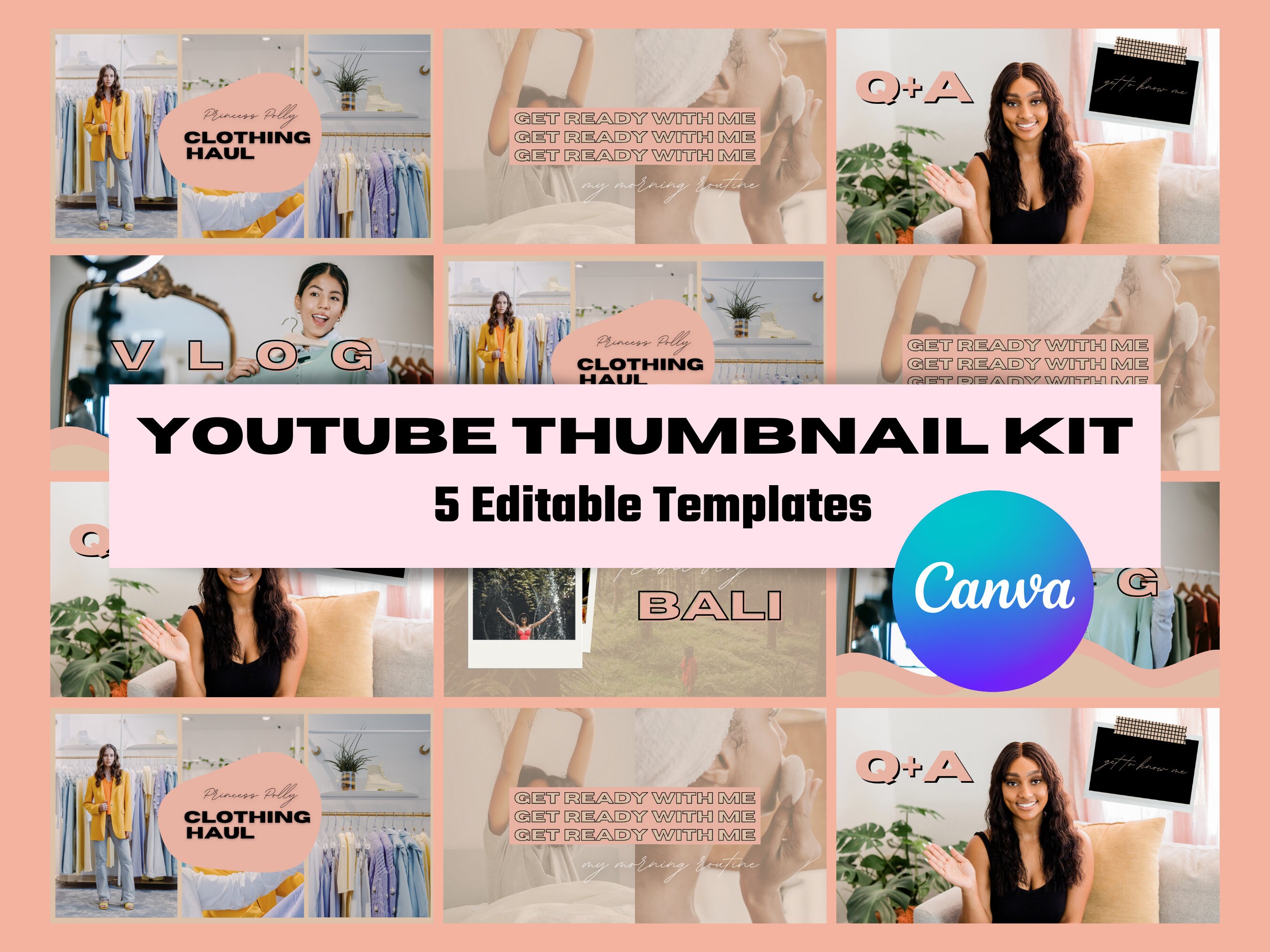 Youtube Thumbnail Youtube Thumbnail Template Youtube Etsy
