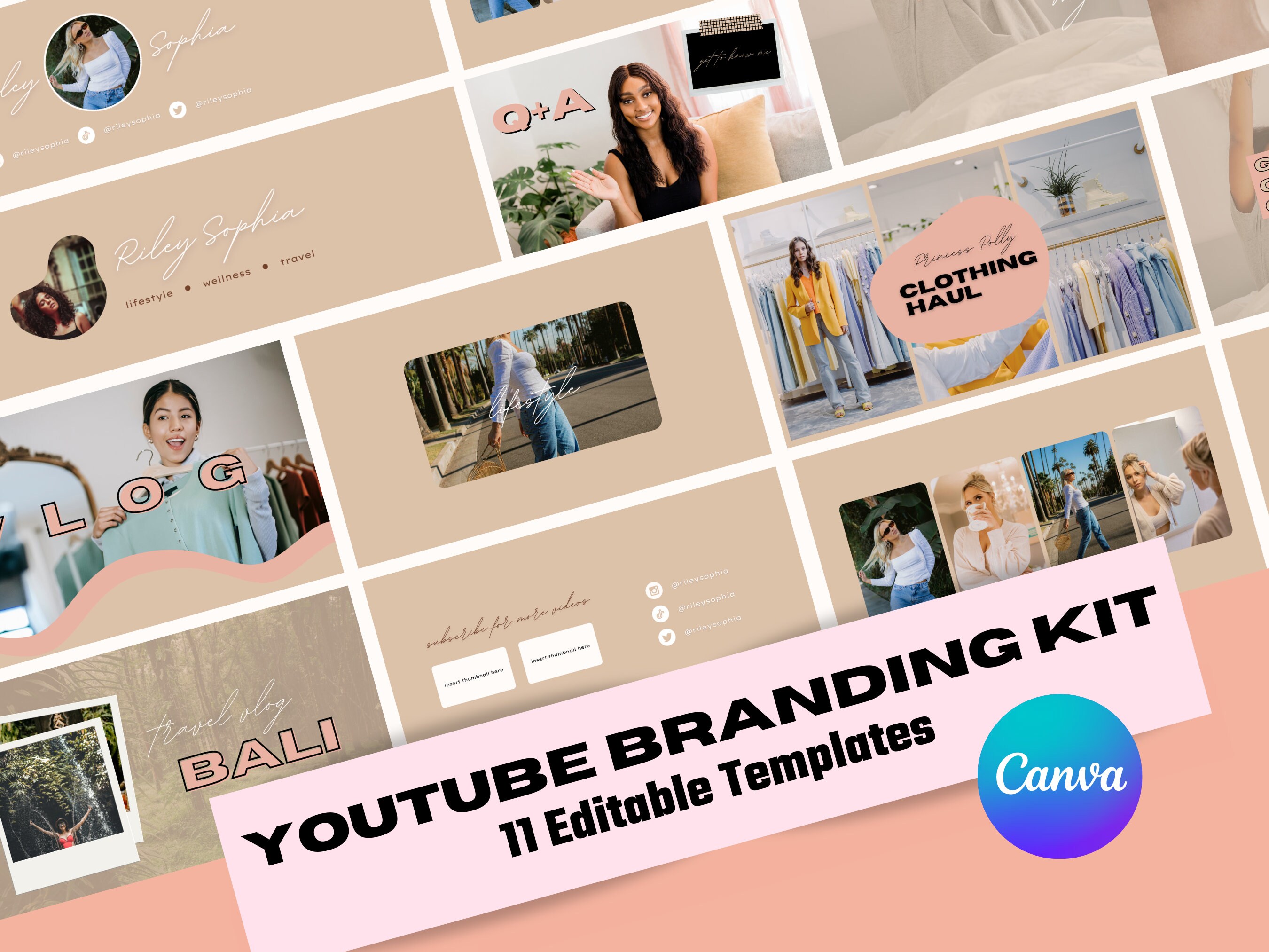 Youtube Branding Template Youtube Channel Kit Youtube Etsy Australia