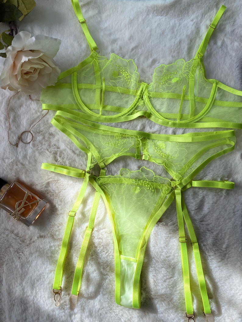 Neon Glow Neon Lace Sexy Lingerie Sensual Lingerie Womens Etsy