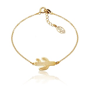 Pulseira de cacto de prata esterlina, pingente de cacto, ouro ou ouro rosa, presente de aniversário, joias de cacto, amante de plantas, joias de verão, presente para ela