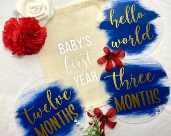 Acrylic milestones for baby | Milestones for baby’s first year | 5 inch acrylic discs
