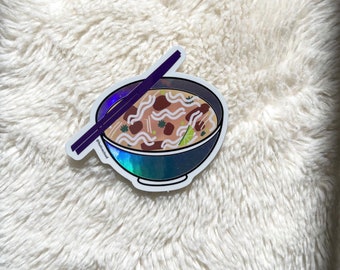 Pho Holographic Sticker: Vietnamese Food Art