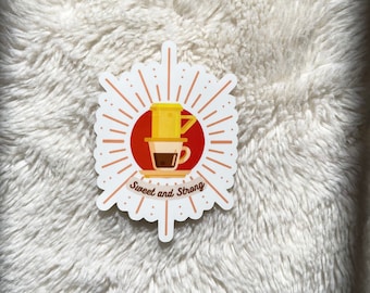 Vietnamese Coffee Sticker: Waterproof Laptop Decal
