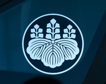 Kamon Sticker: Kirimon Japanese Crest, Reflective Vinyl Decal