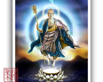 Ksitigarbha Bodhisattva Art Print: Buddhist Dharma Home Decor