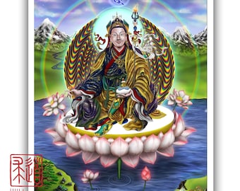 Padmasambhava Art Print: Tibetan Buddhist Dharma Art, Guru Rinpoche