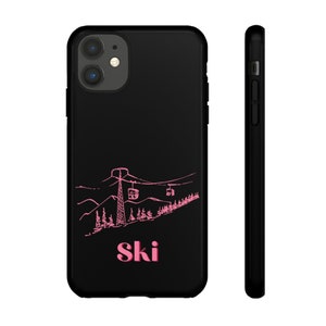 Ski Chair Lift - B-  Iphone case - Blue Neon - Tough Cases