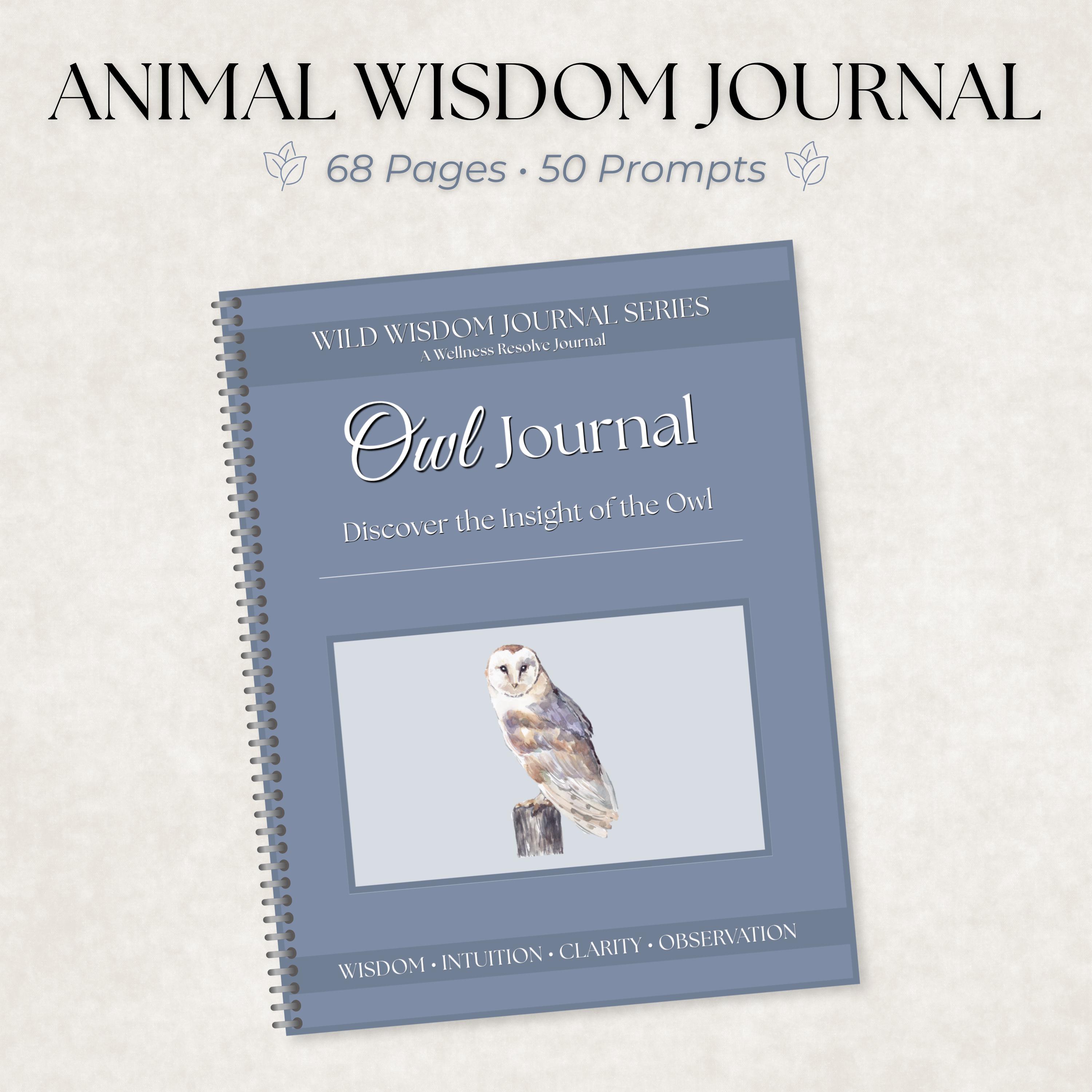 Owl Journal | Guided Reflection Journal for Wisdom & Clarity | Mindfulness Journal | Printable P