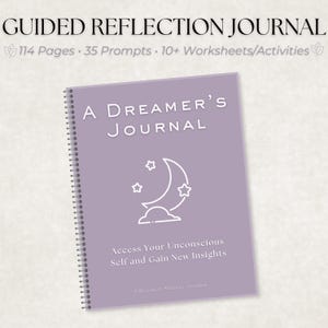 Dream Journal Printable PDF | Guided Dream Tracker and Dream Reflection Journal | Dream Symbol Journal for Self Discovery and Mindfulness