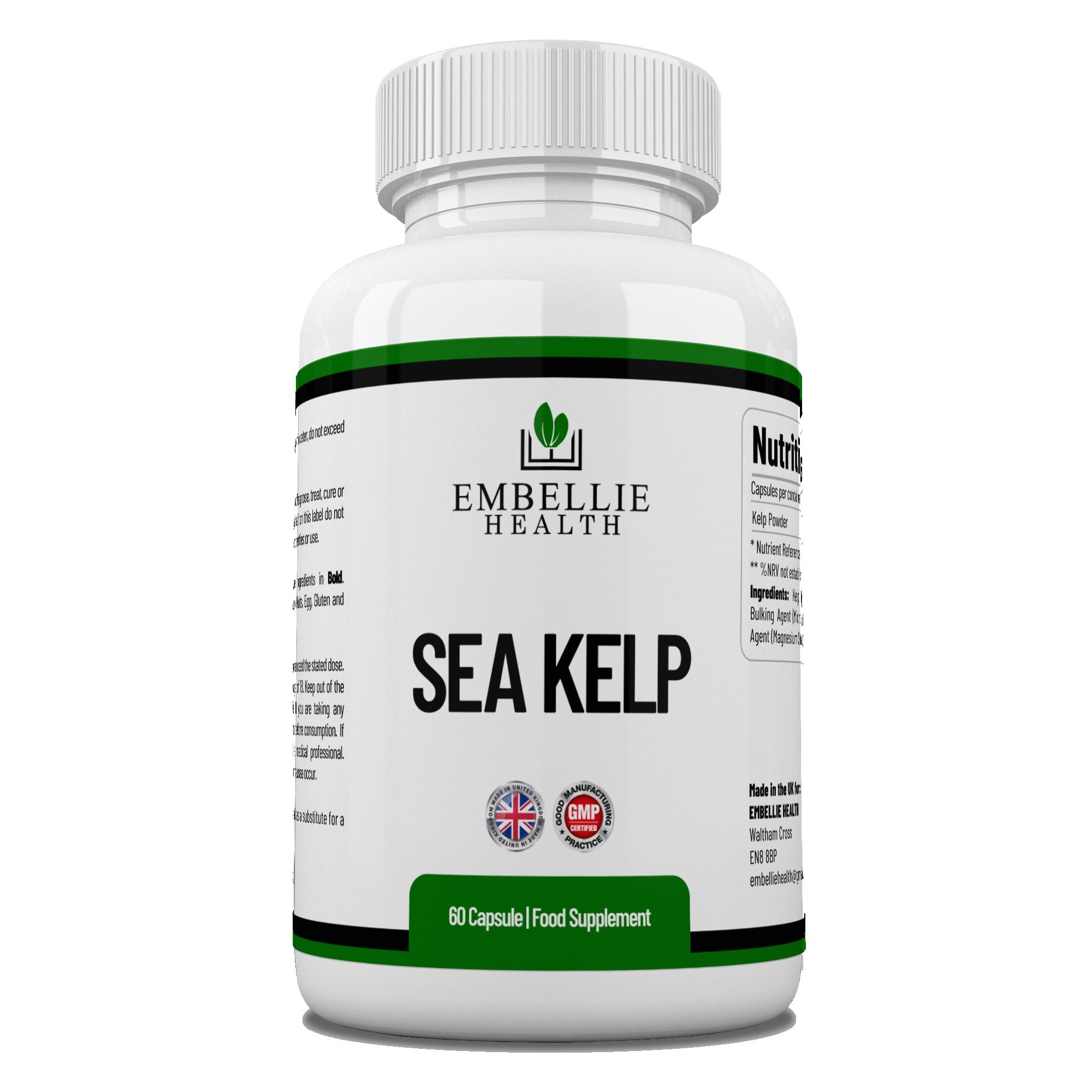 Organic Sea Kelp 60 Capsules Vitamin A B1 B2 C D & E Etsy