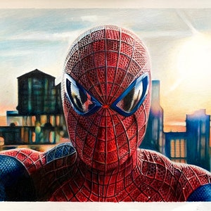 Spider-Man Drawing Print, super hero art