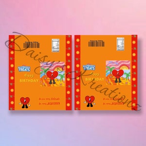 Bad Bunny rice treats labels