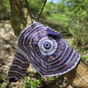 Hyacinth ~ Hand Crocheted Eye Sweater