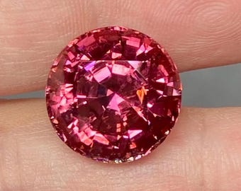 Natural Rubellite Tourmaline GIA Certified - Round Brilliant Cut Deep Magenta Red - Investment Stone
