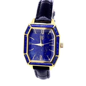 Blue Lapis Lazuli Watch - Natural Stone Watch - Blue Gemstone Dial - Quartz Watch - Ladies Watch - Steel Watch - Gift For Her + Gift Box