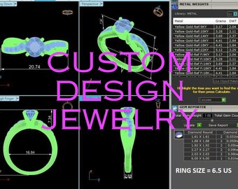 Custom Ring Design, 3D CAD Jewelry (Digital Download)