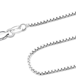 925 Sterling Silver Box Chain Necklace, Silver Squared Box Chain, Lobster Clasp, Chain for Women+Men, Perfect for Pendant, Festival Jewelry