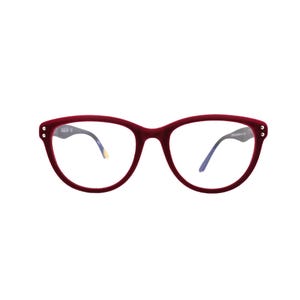 Red Velvet-Rimmed Readers - Blue Light Blocking - Cat Eye Reading Glasses - Luxury Eyeglasses Premium Readers - Hypoallergenic