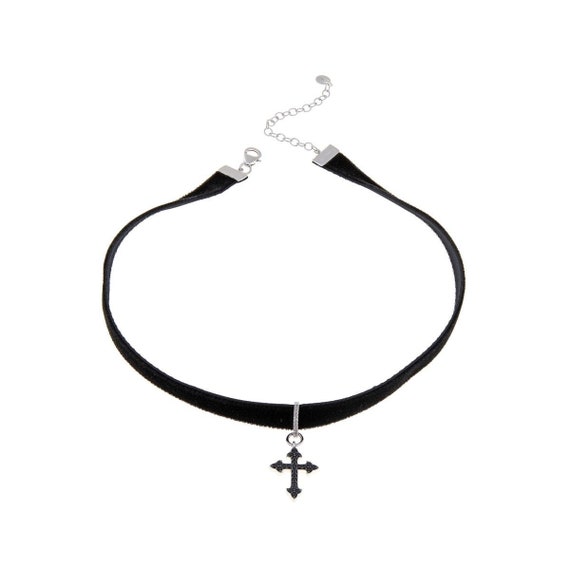 Solid black choker best sale