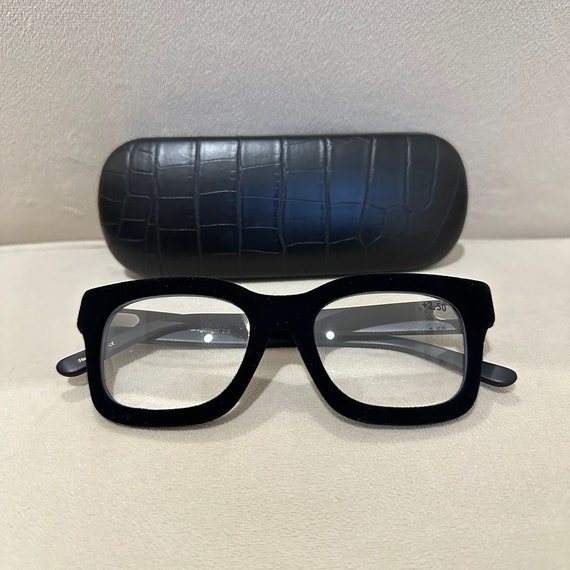 Black Velvet rimmed Readers Luxury Reading Glasses Hypoallergenic Square Style NEW High end Reader Wayfarer Style Frame Etsy