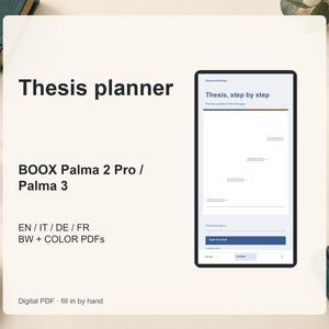 BOOX Palma 2 Pro / Palma 3 – Planner tesi di laurea PDF con link: capitoli, fonti, scrittura