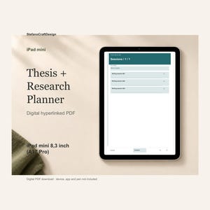 iPad mini A17 Pro – Planner tesi di laurea PDF con link: capitoli, fonti, scrittura