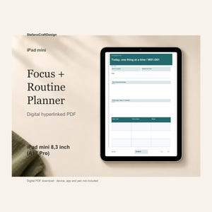 iPad mini A17 Pro – Planner focus TDAH quotidien PDF avec liens