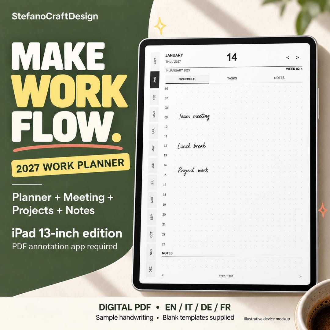 Work Done Report.pdf IPad 13 – 2027 Work Planner, Hyperlinked PDF - Etsy